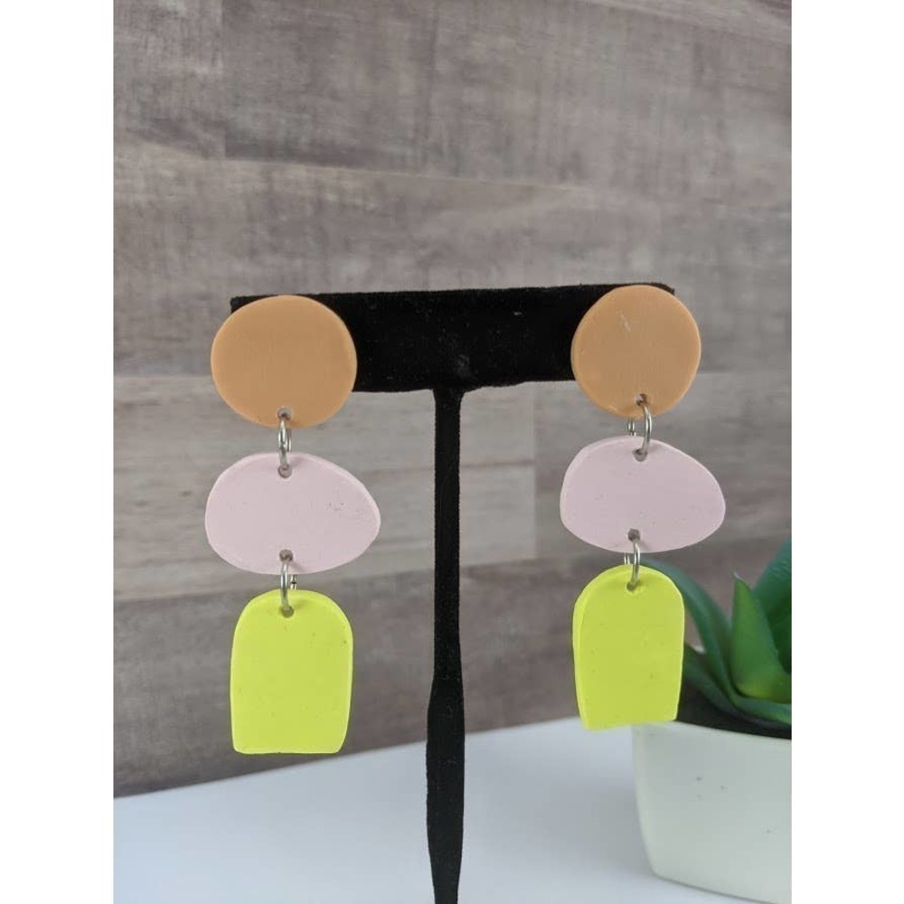 Pop of Color Clay Handmade Earrings - Picture 2 of 5